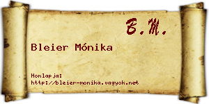 Bleier Mónika névjegykártya